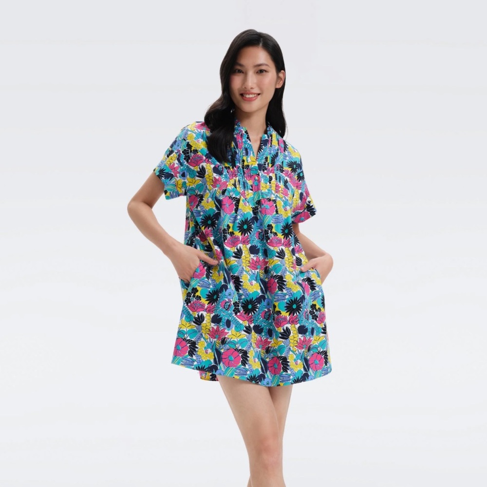 Diane Von Furstenberg Fiona Floral Print Mini Dress, Size M